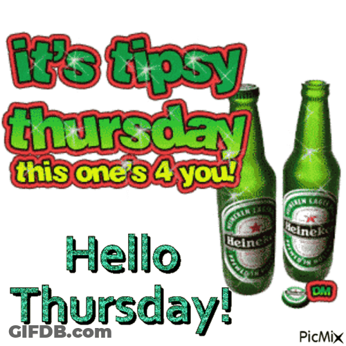 Hello Thursday Drinking Beer GIF