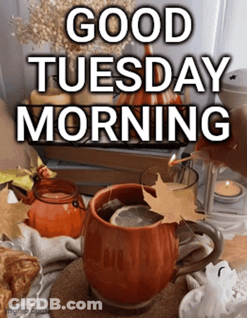 Hello Tuesday Autumn Breakfast GIF