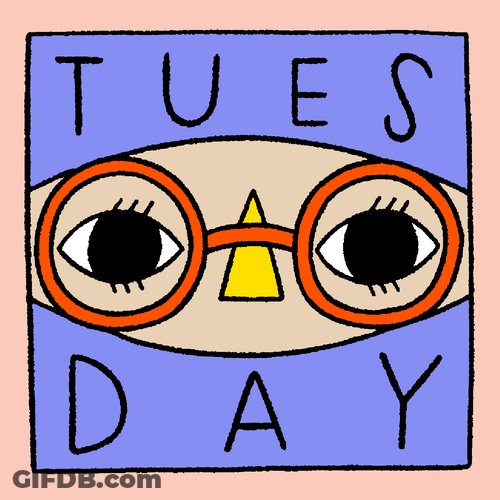 Hello Tuesday Blinking Animated Eyes GIF