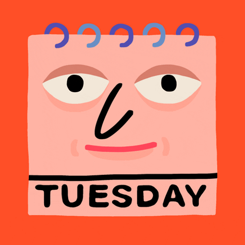 Hello Tuesday Calendar Face Eye Rolling GIF