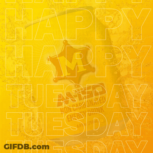 Hello Tuesday Flickering Text Art GIF