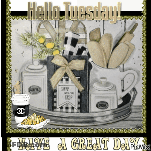 Hello Tuesday Greeting Card GIF