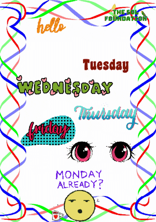 Hello Tuesday Weekdays Colorful Graphic Design GIF