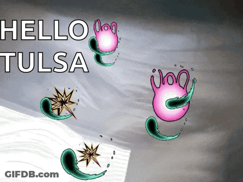 Hello Tulsa Poster Cartoon Drawing GIF