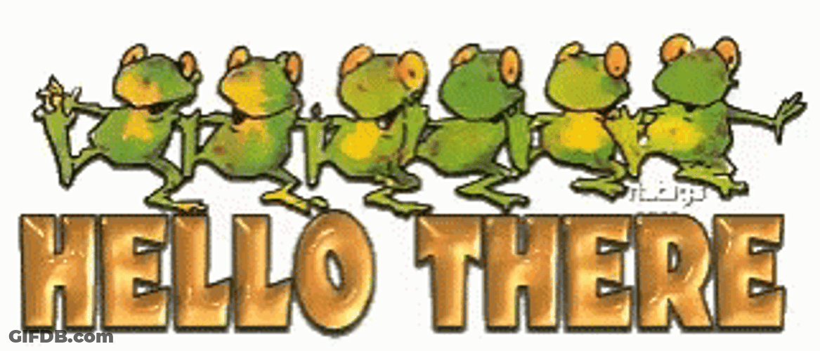 Hello Wednesday Frogs In Line GIF