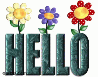 Hello Word Surrounded By Flowers GIF