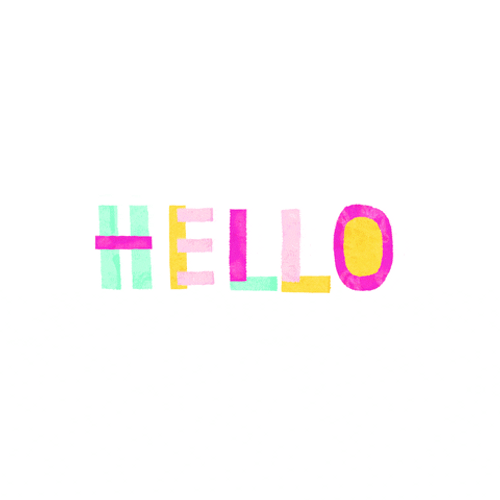 Hello Yellow Purple Greetings GIF