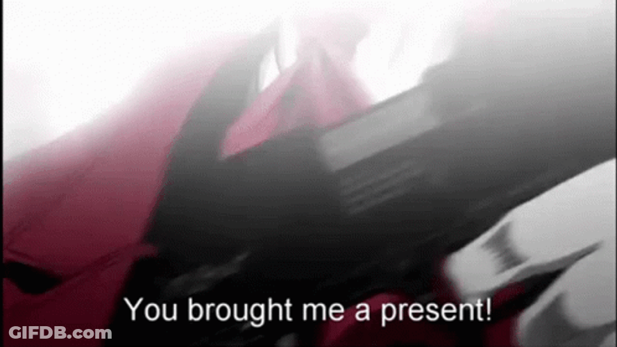 Hellsing Anime Alucard Happy Excited Present GIF