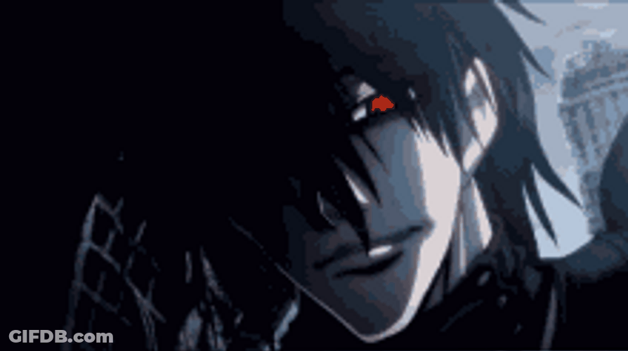 Hellsing Anime Alucard Happy Smile Talking Red Eye GIF
