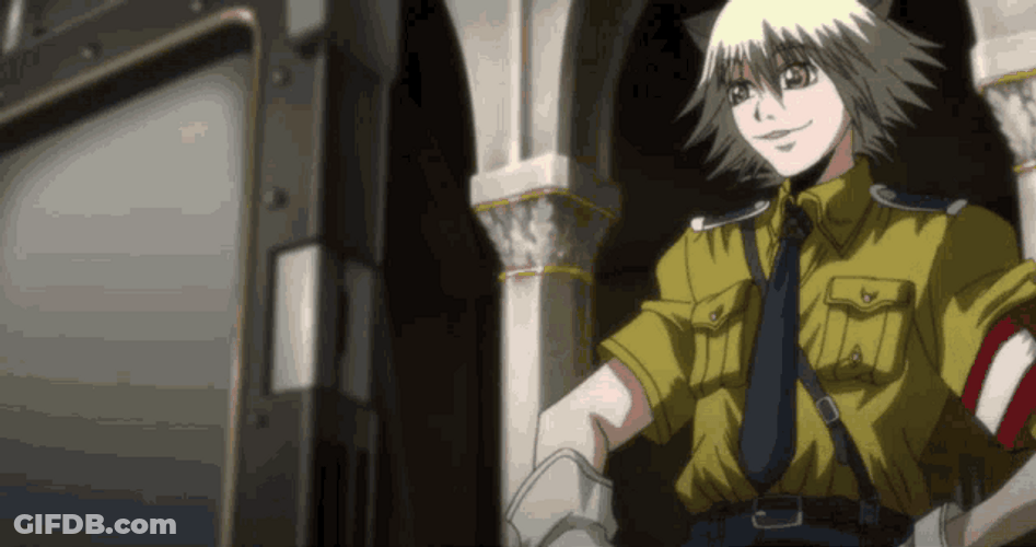 Hellsing Anime Alucard Schrodinger Funny Scene GIF
