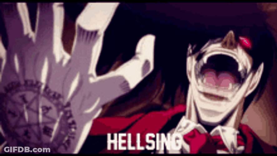 Hellsing Anime Alucard Scream Hand Tattoo Power GIF