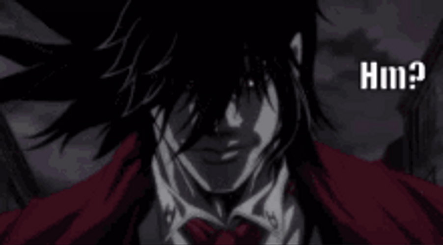 Hellsing Anime Alucard Thinking Meme GIF