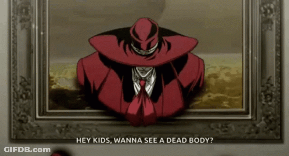 Hellsing Anime Alucard Vampire Painting Dead Body GIF
