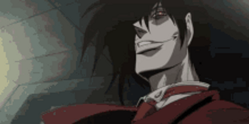 Hellsing Anime Smirk Alucard Luka Zoom Eyes GIF