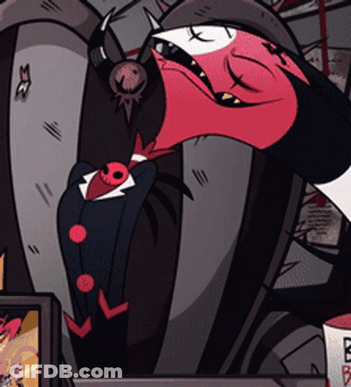 Helluva Boss Blitzo Show Off Outfit GIF