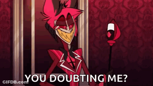 Helluva Boss Cartoon Character In Front Of Frame GIF