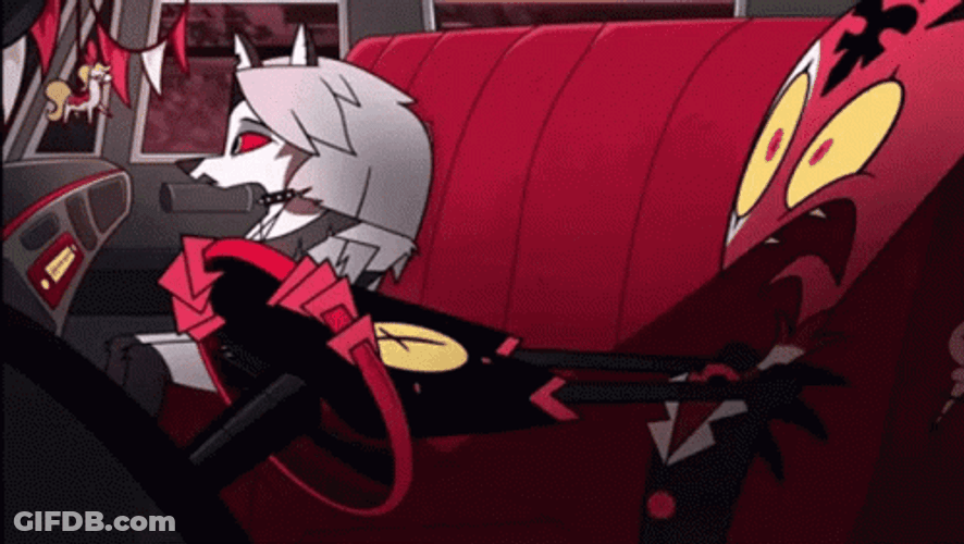 Helluva Boss Insane Driving GIF