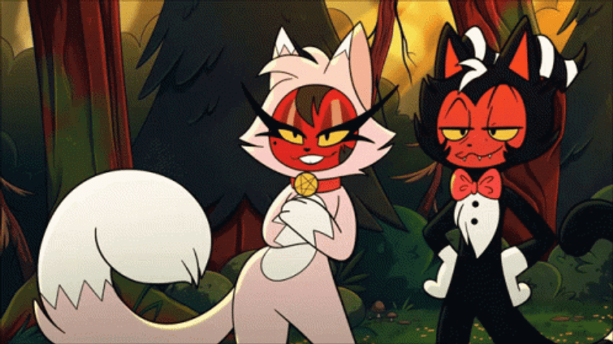 Helluva Boss Moxxie And Millie Fists Bump GIF