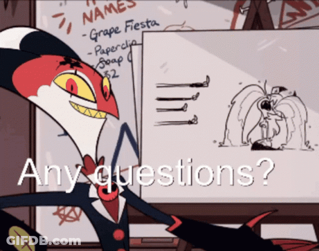 Helluva Boss Series Blitzo Any Questions GIF