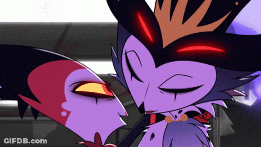 Helluva Boss Stolas Kissed Blitzo GIF