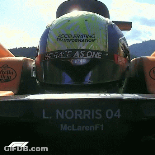 Helmet Saying We Race As One GIF