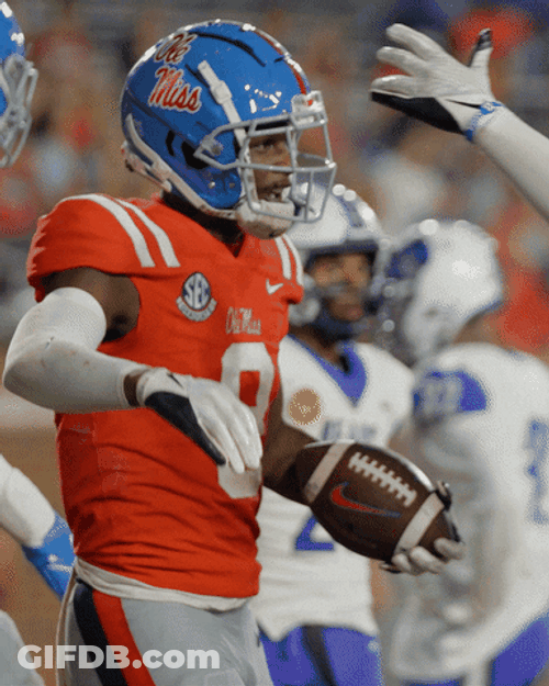 Helmet Tap Hug Ole Miss Rebels GIF