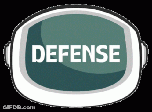 Helmet With Defense In White Letters GIF