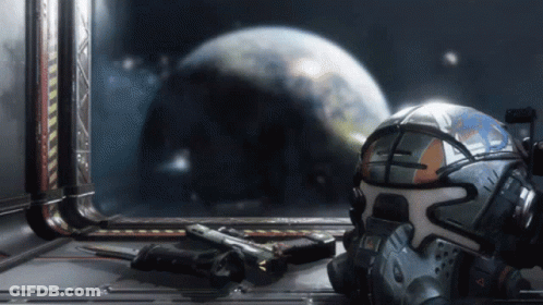 Helmet With Letter A Next To Gun GIF