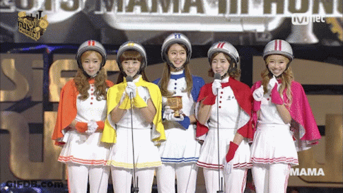 Helmeted Girls At MAMA Awards GIF