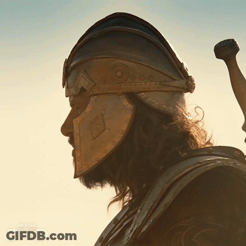 Helmeted Man Sword House Of David Ad GIF