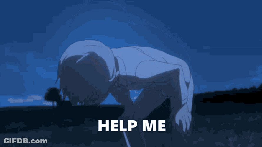 Help Me Anime Boy Deep Breaths GIF