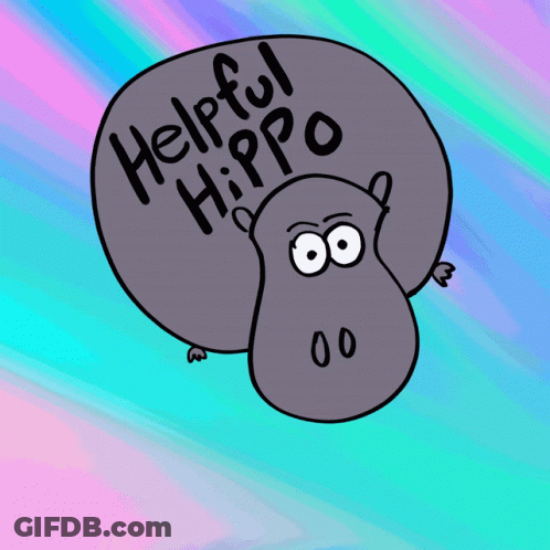 Helpful Hippo Cartoon GIF