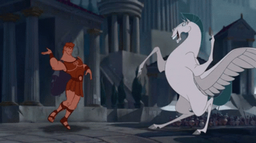 Hercules And Pegasus Head Bang GIF
