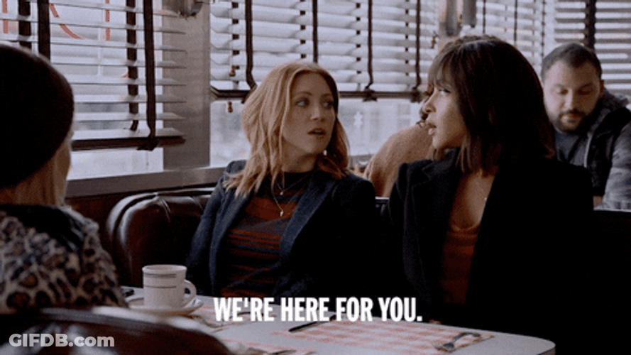 Here For You Friends Speaking In Unison GIF