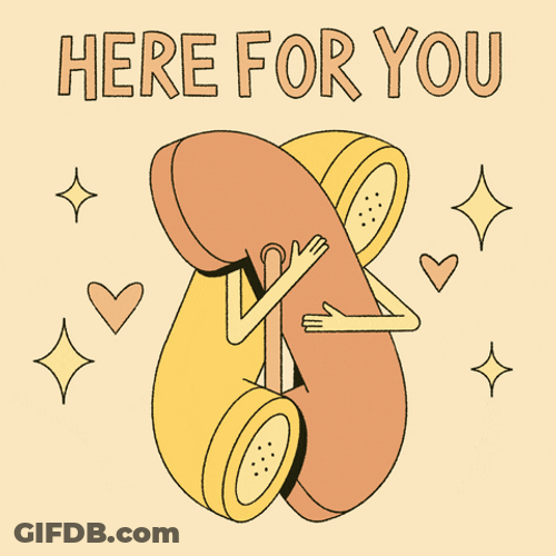Here For You Hugging Cartoon Phone GIF