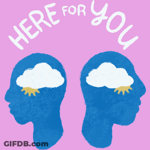 Here For You Jumping Rainbow Graphic Design GIF
