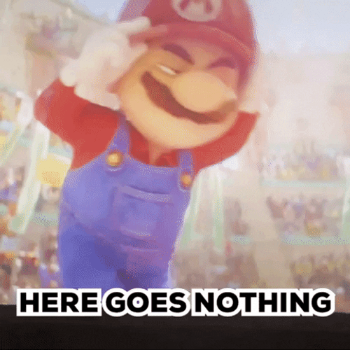 Here Goes Nothing Mario Running GIF