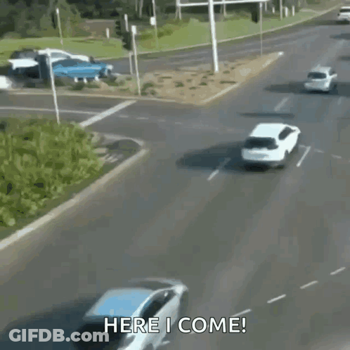 Here I Come Text GIF