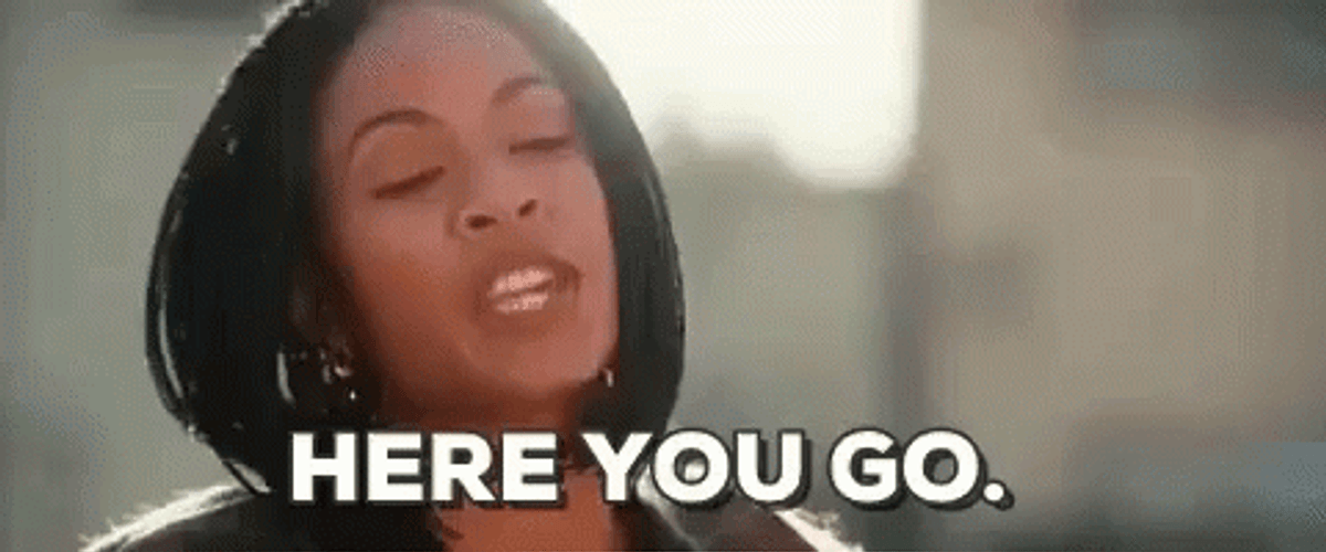 Here You Go Annoyed Saucy Black Lady GIF