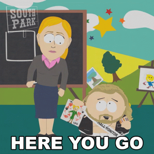 Here You Go Ms Stevenson South Park GIF