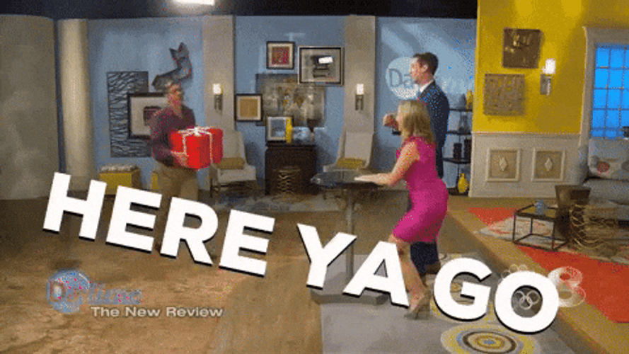 Here You Go Tossing Giant Gift Box GIF