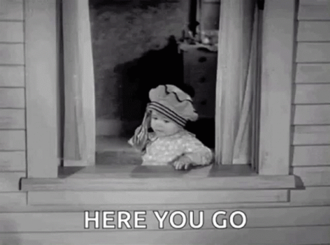 Here You Go Vintage Baby Tossing Money GIF