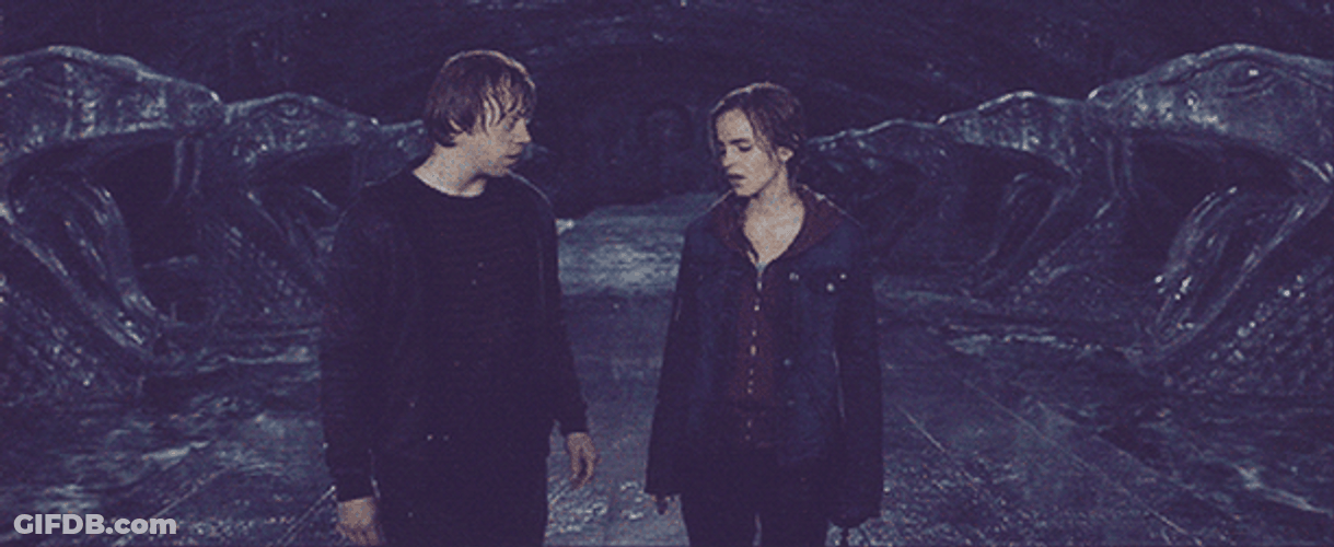 Hermione And Weasley Sharing Passionate Kiss GIF