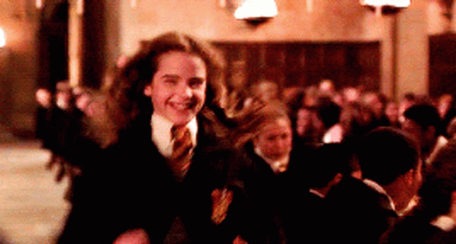 Hermione Granger Running Hug GIF