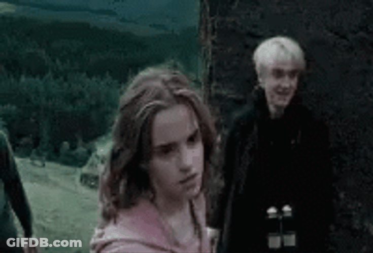 Hermione Punching Draco GIF