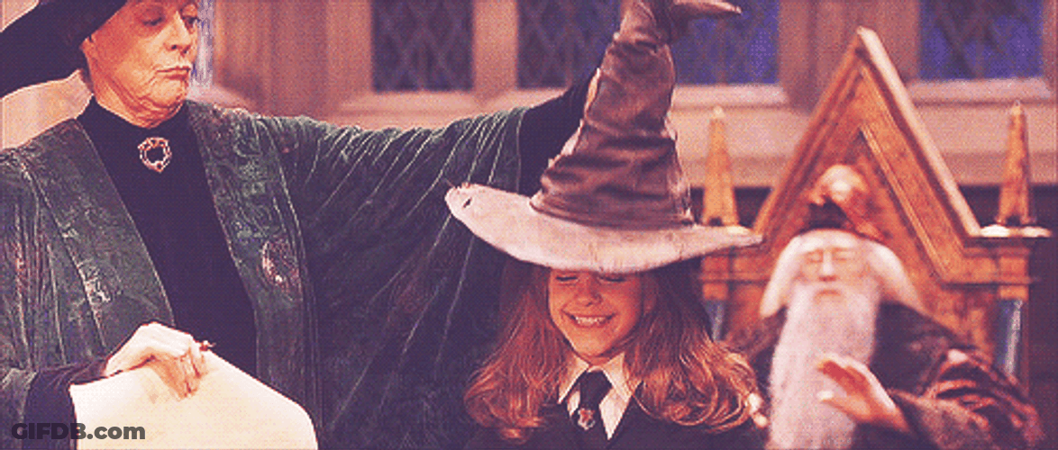 Hermione Sorting Hat Gryffindor GIF