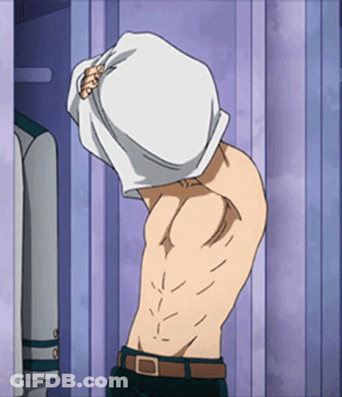 Hero Academia Denki Changing Clothes GIF