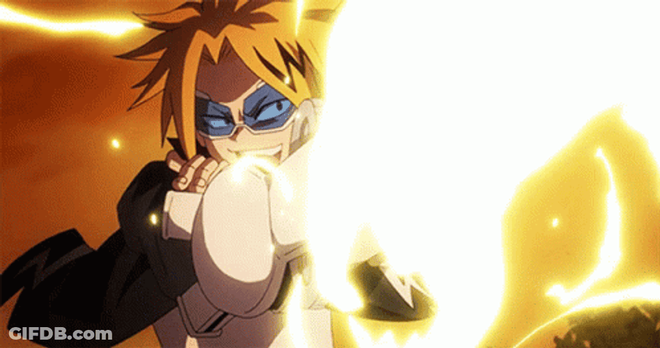Hero Academia Denki Electric Sharpshooting Gear GIF