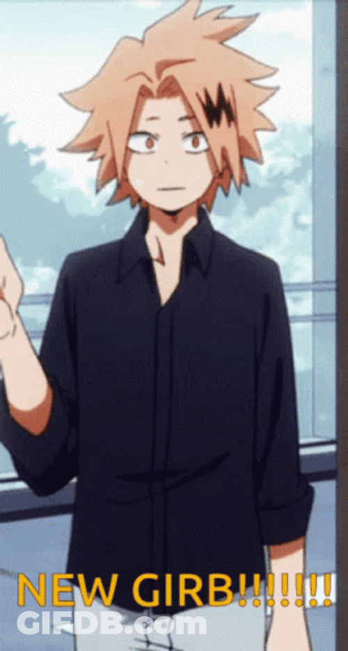 Hero Academia Denki Happy Bow GIF