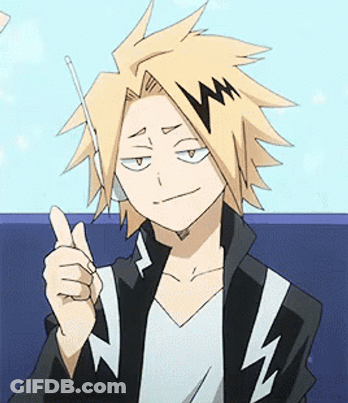 Hero Academia Denki Pleased Talking GIF